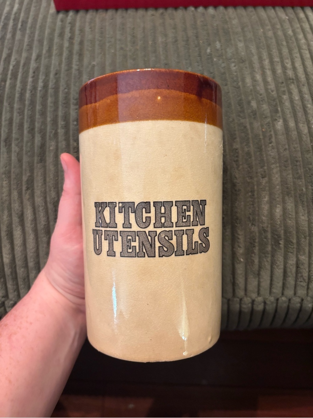 vintage ceramic Kitchen Utensils stoneware crock